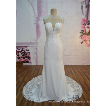 Elegante chiffon mix lace sereia laço vestido de noiva 2017 vestido de noiva nupcial